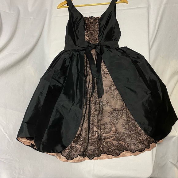 Adrianna Papell Timeless Sleeveless Black Blush Lace Mikado Dress-Sz 2/4 NWT - Picture 5 of 10